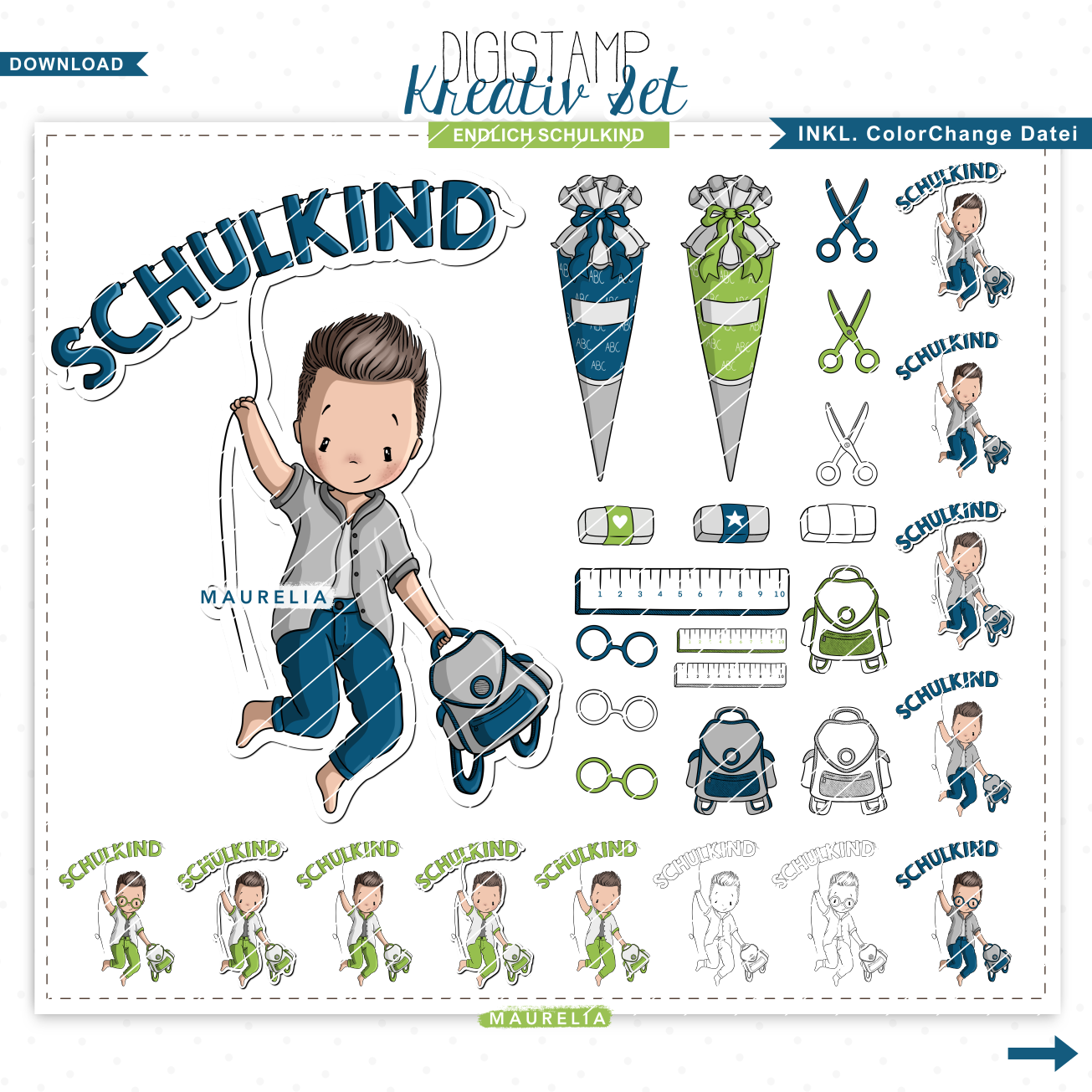 Itenga Tischkarten Einschulung - 48 Stück 'Endlich Schulkind'